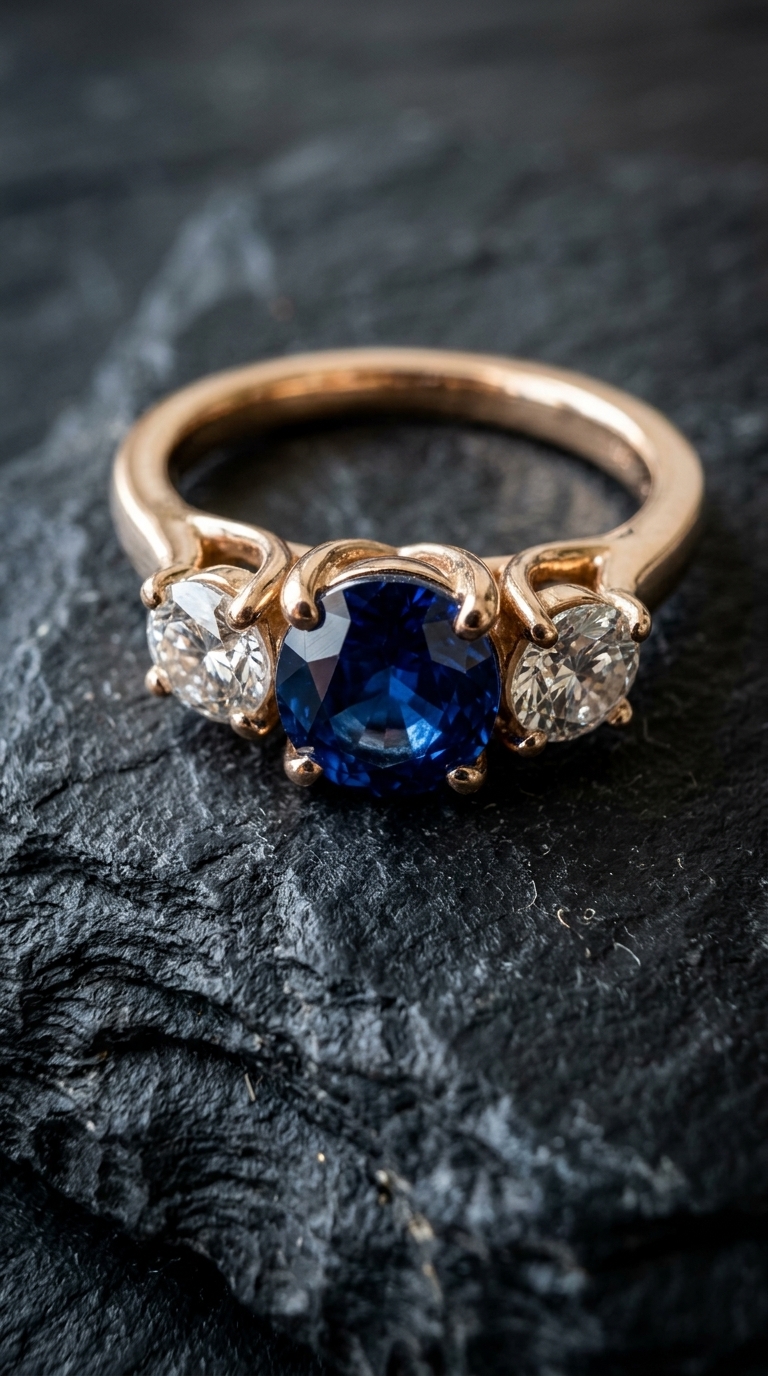 Bague « Azur Rosé » — Macro saphir
