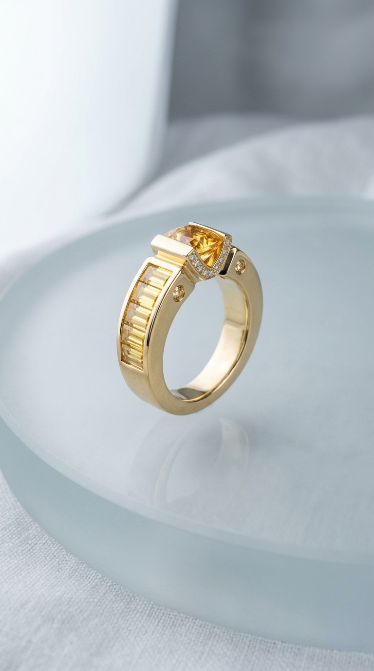 Bague « Solstice d'Or » — Vue latérale